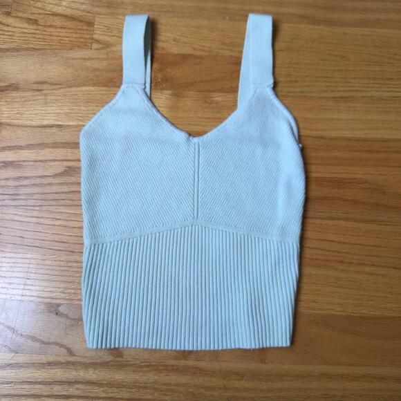 Abercrombie & Fitch Tank Top Ribbed Knit Fitted Size M Mint Green - Picture 1 of 5